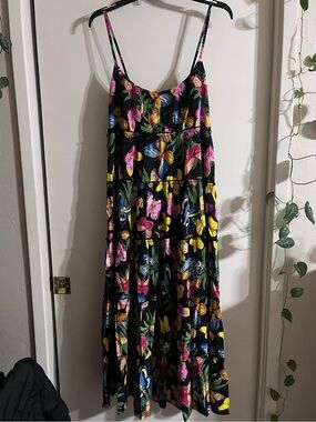 Rhea Tropical Floral Butterfly Sundress